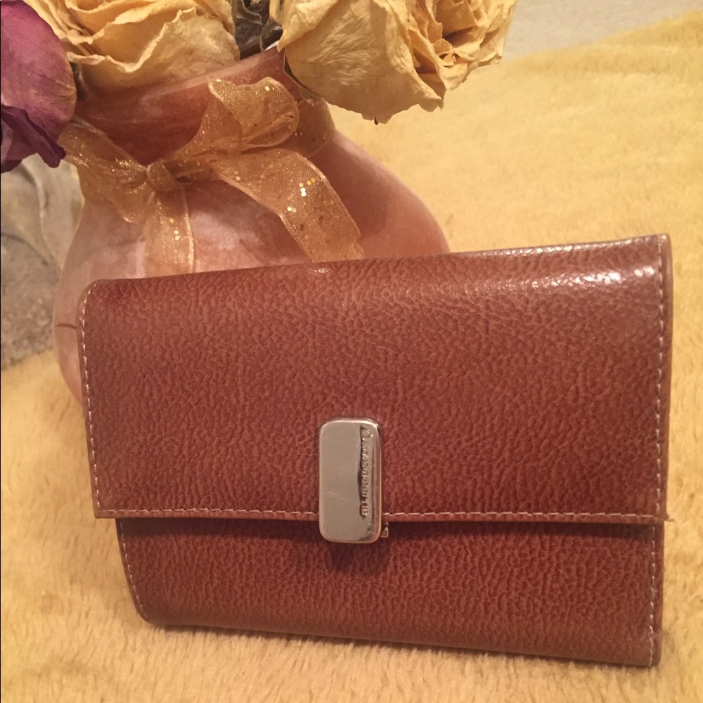 Liz Claiborne Tan Wallet with Silver Accent